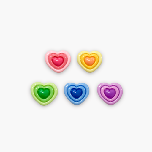 대용량 뿅뿅 하트 데코파츠 5colors 50개입 도매 데코덴 꾸미기 재료 부자재