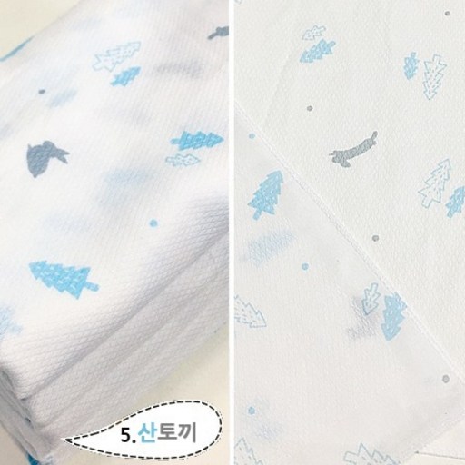 국산 순면 무형광 KC인증 가제 엠보면 나염 손수건 총20장