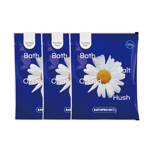 배쓰프로젝트 배쓰 솔트 오키드 허쉬 티백형 입욕제 플라워향 50g x 3개입