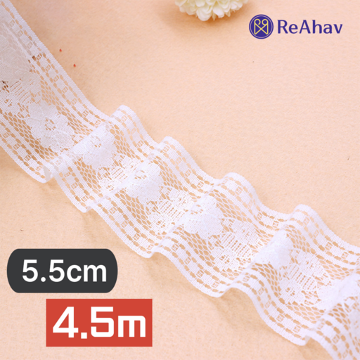 레아하브(ReAhav) 로즈엘 레이스천 리본끈 밑단원단 5.5cmx4.5M