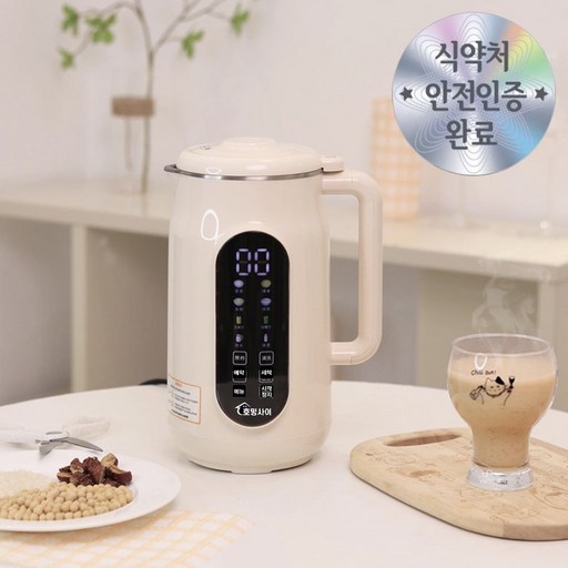 호밍사이 프리미엄 원터치 자동세척 가열 두유제조기 국내인증 홈쇼핑 죽제조기 이유식제조기 보온 저소음 가정용 믹서 메이커 건강식