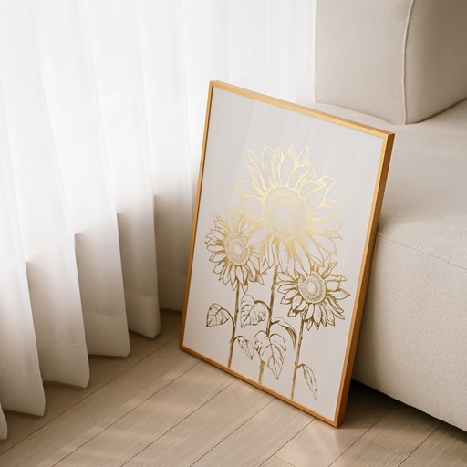 해바라기 액자 그림 개업 집들이 선물 돈들어오는 인테리어 황금 행운 대형액자 소프트블랑