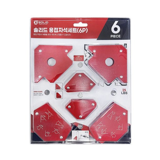 솔리드 용접자석 각도자석 6P세트 용접 공구 마그네틱 화살표형 다각형 직각 S-WM06