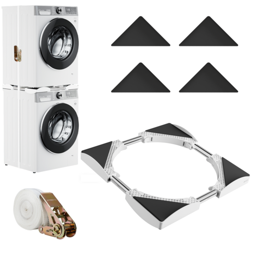세탁기 건조기 선반 거치대 LG 삼성 무타공 직렬설치 스태킹 키트, 1개, J030JSXHJWH