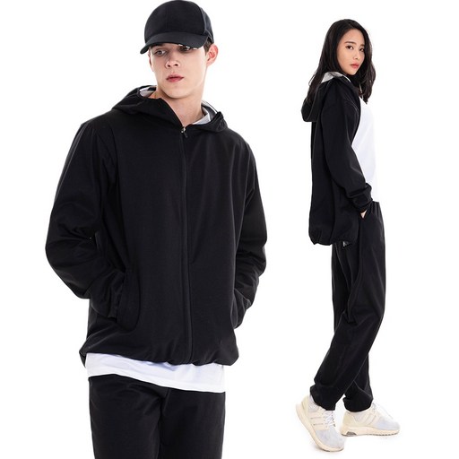 핫슈트 땀복 지투 풀지퍼 블랙