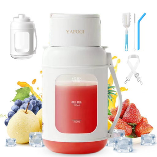 YAPOGI AJL-G101 휴대용 믹서기 무선 10 칼날 착즙기 80W 1000ml