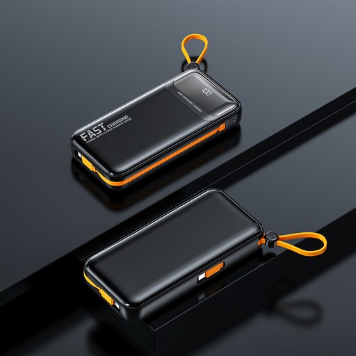 보조배터리 고속 충전 대용량 27000mAh 신고 없이 바로 기내 반입 가능 Lightning Type-C 충전 케이블 내장 야외 캠핑이 더 안심