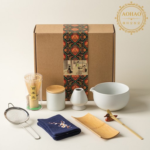 AOHAO 말차 도구 9PCS 세트 MATCH WHISK