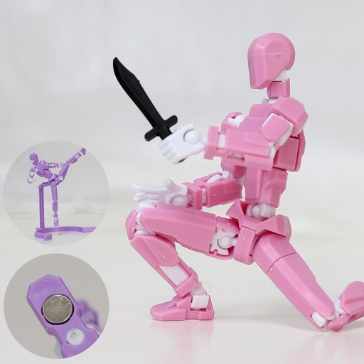 [착착 붙어] 아느캐 DIY 3D 더미 액션 피겨 구체관절 자석형 피규어 무기7종+거치대+손 파츠6종+자석2개 제작영상제공