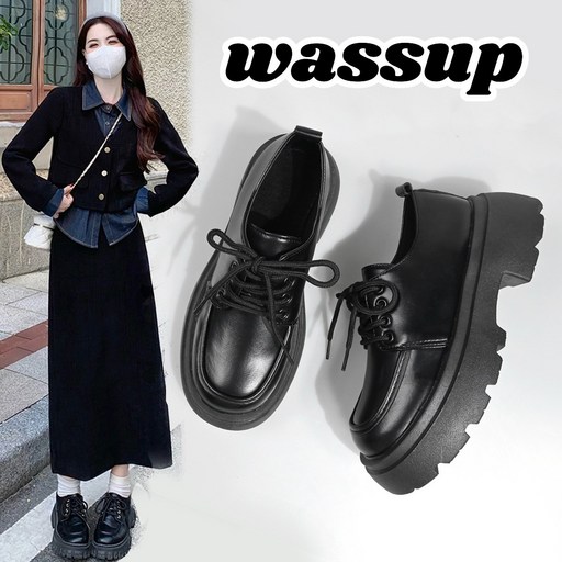 wassup 여성로퍼 메리제인슈즈 포근 편안 키높 통굽로퍼 6CM