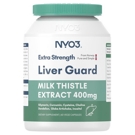 NYO3 엑스트라 스트랭스 리버 밀크씨슬 엑스트랙트 400mg 베지 캡슐