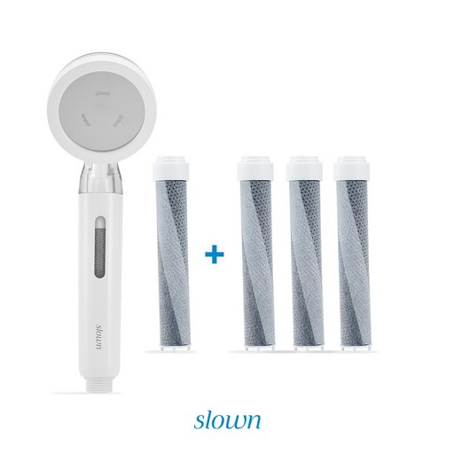 슬로운 Slown 에코젠 4중 필터 샤워기 헤드 + 3개입 (1년 세트)