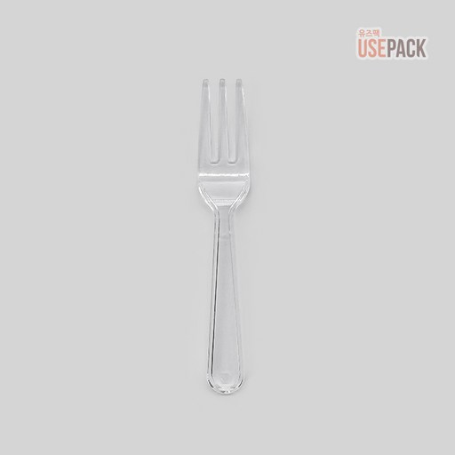 디저트 세발 미니 포크 9.5cm 투명 100개 개별 포장