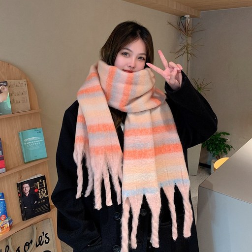 따띠용 포근 보들 빅 패턴 머플러 목도리