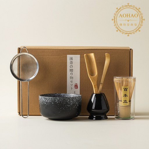 AOHAO 말차 도구 4/6PCS 세트 Matcha Whisk 차선 다완 차선립