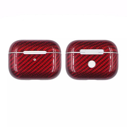이어폰 케이스 에어팟 섬유 액세서리 커버 무선 프로 진짜 블루투스 탄소 헤드폰 보호기, 05 Glossy Red Pro