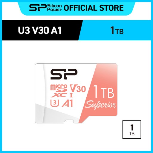 실리콘파워 Silicon Power 마이크로 SD카드 Superior SDXC UHS-I 고프로 블랙박스 Class 10 V30 A1