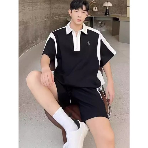 wassup 트레이닝세트 남자 반팔 티 여름 운동복+반바지