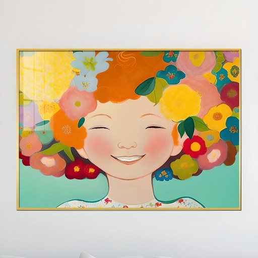 아트블루 꽃의 여인 인물 추상화 북유럽 감성 그림 인테리어 액자