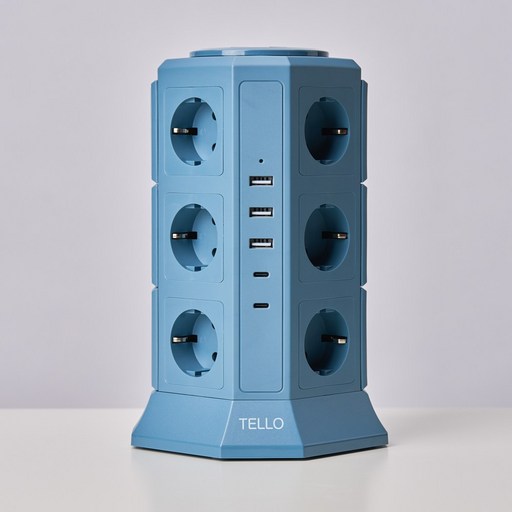 텔로 (에디션) 타워 멀티탭 17구(USB-3 CTYPE-2) KC인증 접지 안전 고급 멀티탭 선정리 가능한 인테리어 귀여운 디자인 예쁜색상