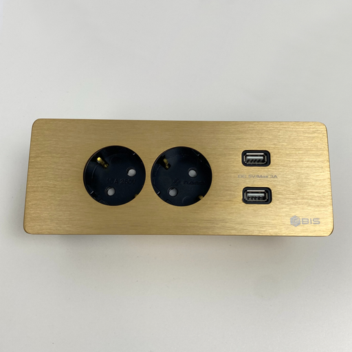 BIS 빌트인 콘센트 플랫 2구 USB 테이블 책상 매립 매입 BID-2002F