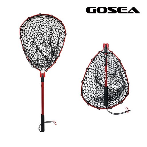 GOSEA 원터치 접이식 실리콘 뜰채 95 가벼운 휴대용 바다 루어 민물 낚시 랜딩넷
