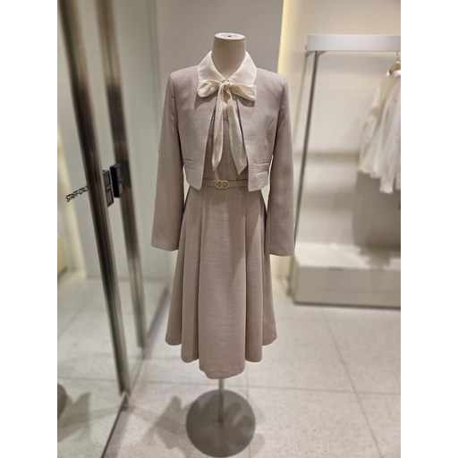 국내백화점 SOUP 리본 타이 자켓 투인원 원피스