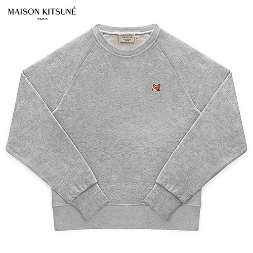 [메종키츠네 MAISON KITSUNE] 20FW AW00303KM0001 GRM 폭스 헤드 패치 여성용 맨투맨 그레이