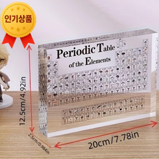 스마트픽 원소 주기율표 아크릴 디스플레이 투명 고화질 과학 장식 학습용 소품