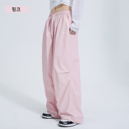 zauo 여름 낙하산 썬 팬츠 여성 백 얇은 섹션 빠른 건조 스트레이트 팬츠 느슨한 통기성 작업 바지