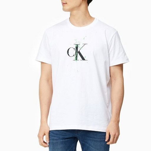 [갤러리아] 캘빈클라인진[남성]21SS 캘빈클라인진 CK로고 스플래터 반팔 티셔츠 J317360-YAF