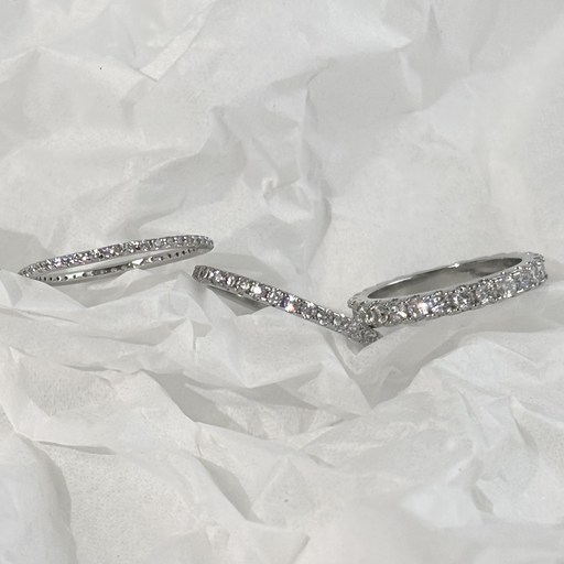 슬림 큐빅 가드링 레이어드 링 반지 (1mm,2mm,2.5mm)