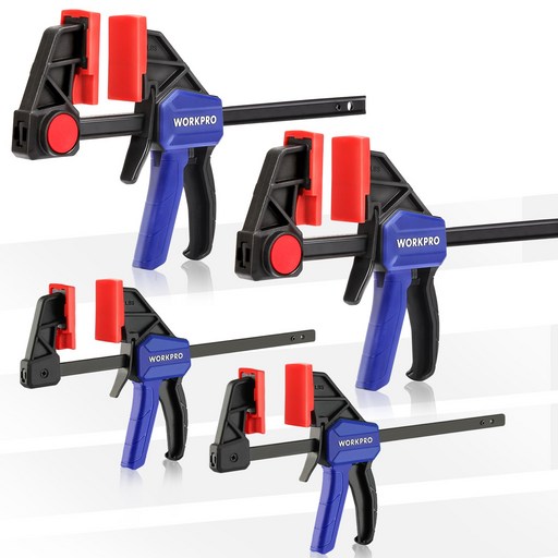 WORKPRO 목공용 지그 클램프 F 타입 세트 목공고정용 2pc 120mm+2pc 150mm