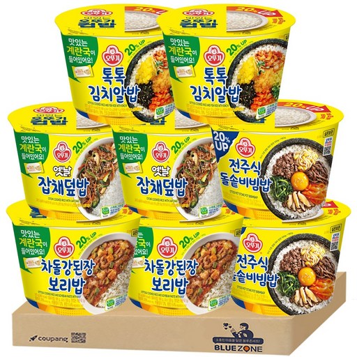 [블루존] 오뚜기 컵밥 나물세트 (잡채밥2+전주비빔밥2+강된장비빔밥2+톡톡김치알밥2)