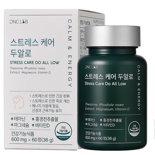 스트레스 케어 두알로 L테아닌 홍경천 긴장완화 피로개선 식약처인정 건강기능식품