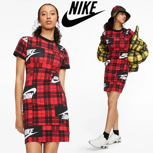 [미국] 나이키 원피스 반팔원피스 미니원피스 Nike Sportswear Check Dress