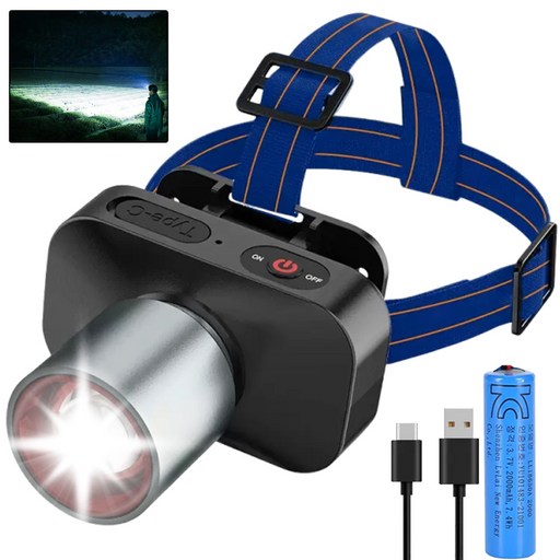 Ramswan 초강력 led 헤드랜턴 휴대용 헤드라이트 충전식