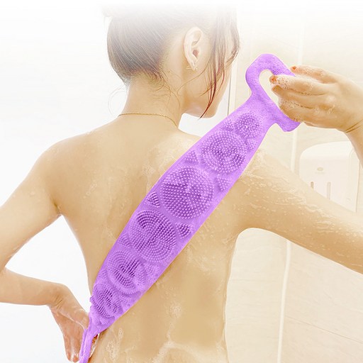 실리콘 등밀이 샤워 타올 손잡이 때밀이 브러쉬 각질 제거 목욕