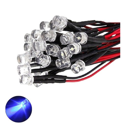 12V 3파이 블루 플랫 와이어 케이블 LED DIY 차량 오토바이 튜닝 절 사찰 인테리어 조명 용품 수리 무드등 모형 과학 수업 학교