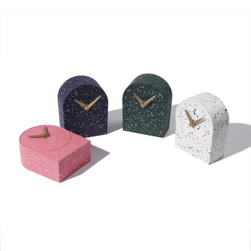 핸드메이드 인테리어 오브제 무소음 탁상시계 TOWER CLOCK
