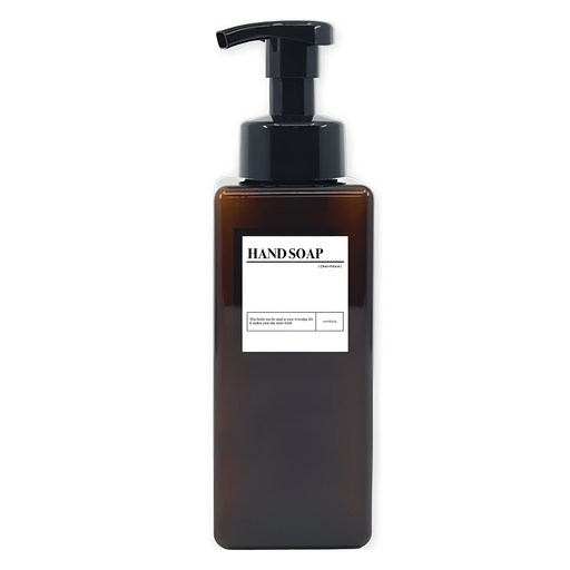 뉴앤룩 사각 거품용기 핸드워시 리필공병 650ml + A라벨스티커 핸드솝 세트