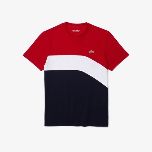 [갤러리아] LACOSTE SPORTS라코스테 스포츠 남성 코튼 컬러블럭 프린팅 반팔 티셔츠 TH9656-51C 4FV