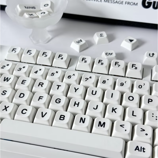 스마일준 심플 화이트 영문 PBT 키캡 113키 기계식 키보드용 XDA 높이