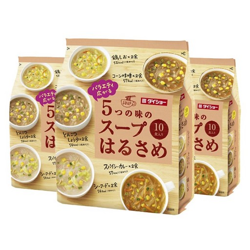 다이쇼 5가지 맛의 스프 당면 닭소금 + 콘미소 돈코츠쇼유 스파이시카레 씨푸드 10개입