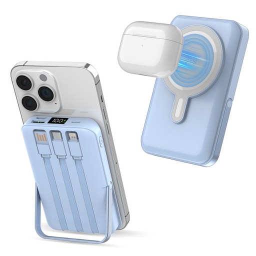 THOUSTA 맥세이프 고속 무선충전 대용량 케이블 일체형 호환 보조배터리 20000mAh