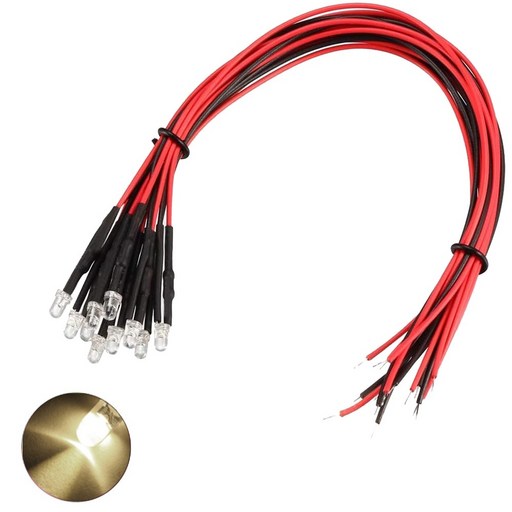 5V 3파이 컬러풀패스트 라운드 와이어 케이블 LED DIY 전자 실험 학교 교육 제작 실습 부품 조명 과학