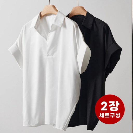 데일로엔 여성 베이직 반팔 셔츠 블라우스 수량 :2