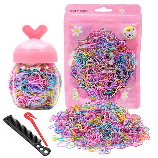 이쁨달다 아가용 안아픈 아이럽밴드S 대용량 고탄력 쫀쫀 고무줄 머리끈