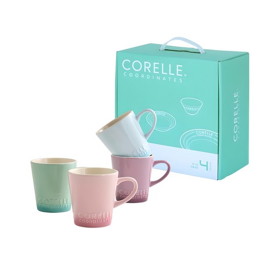 코렐코디네이츠 머그컵 325ml 4종 세트