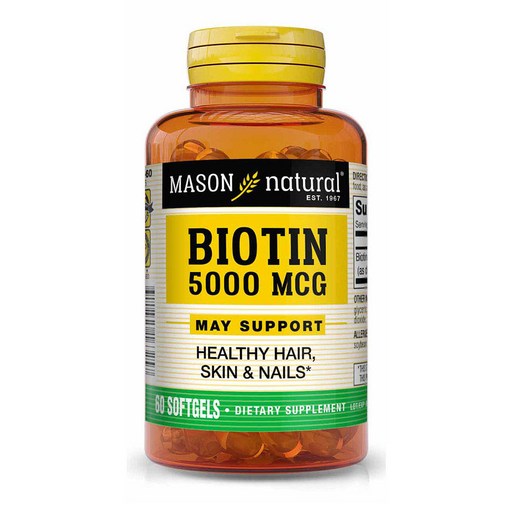 Mason Naturals 리퀴드 수퍼 비오틴 5000mcg 소프트젤